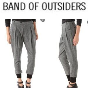 ❤️ 3 For $35 Boy by Band of Outsiders tweed leather trousers tapered pants 0